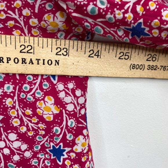 Anthropologie Maeve Marisol Top 14 Pink Printed Blouse Boho Preppy Floral Ruffle - Picture 10 of 12